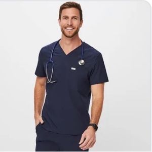 Figs Men’s Navy Leon-Slim Scrub Top